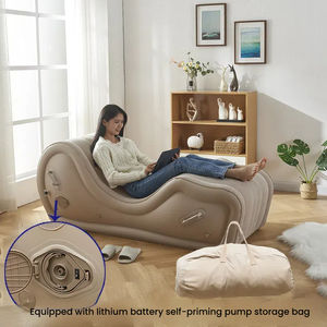 Sofá inflable <span class=keywords><strong>de</strong></span> PVC completamente automático minimalista moderno, sillón reclinable portátil para sala <span class=keywords><strong>de</strong></span> estar al aire libre con cojín <span class=keywords><strong>de</strong></span> aire - Product Image 5