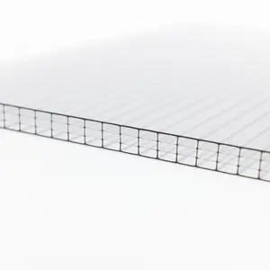 Panel atap lembaran dinding ganda berongga polikarbonat perunggu bening lapisan UV 6mm 8mm 10mm dengan harga rendah
