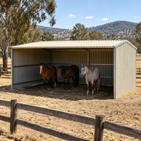 Abri de ferme à montage facile, abri ouvert pour le bétail