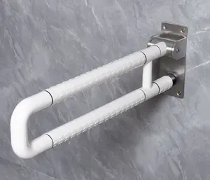 Bathroom toilet nylon swing handrail up and down grab bar
