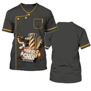 Camiseta de Barbero Profesional Personalizada para Hombre, Cómoda, de Poliéster, Fácil de Limpiar, con Logotipo y Diseño Personalizables - Product Image 4