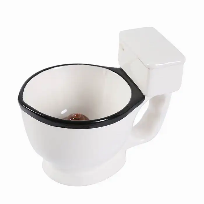 Customized 230ml/7oz Creative Personality Ceramic Toilet Cup Funny 3D Ceramic Poop Mug Poo Shaped Ceramic Coffee Mugs