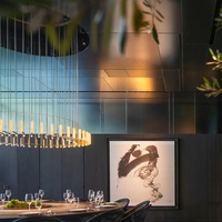 Grand lustre en cristal de luxe nordique plafonnier restaurant lustre moderne lampe