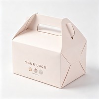 Cajas plegables para pasteles de papel blanco, biodegradables, de calidad alimentaria, para galletas y bizcochos, con asa, directamente de fábrica.