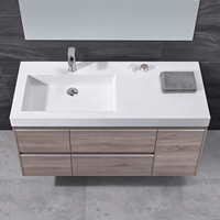 Vasque de salle de bain en surface solide de conception italienne, fabriquée à la main, lavabo commercial, vasque sur mesure