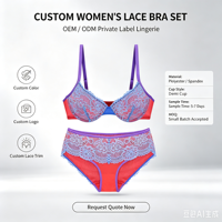 Ensemble de lingerie féminine grande taille rose, magnifique design en dentelle, soutien-gorge à armatures push-up et culotte pour femme