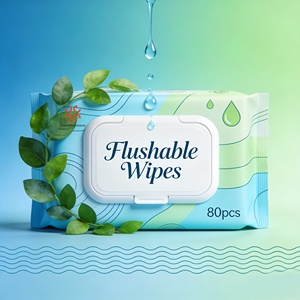 Lingettes pour bidet ménager OEM, eau ultra <span class=keywords><strong>pure</strong></span>, additif non alcoolisé, 60GSM, non tissées, <span class=keywords><strong>extra</strong></span> larges, épaisses, jetables dans les toilettes - Product Image 1