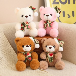Écharpe de Noël, chapeau d'ours en peluche mignon, poupée en peluche, jouets en peluche en gros pour la Saint-Valentin - Product Image 2