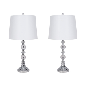 Lampada da tavolo in cristallo con base in vetro e metallo per camera da letto, soggiorno, decorazione per la casa - Product Image 1