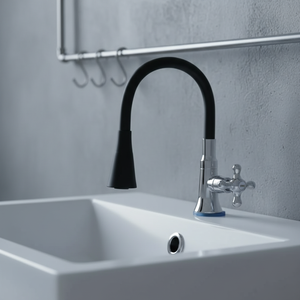 Robinet de cuisine noir en zinc NES-CI37 avec <span class=keywords><strong>bec</strong></span> flexible pivotant, <span class=keywords><strong>mitigeur</strong></span> d'eau chaude et froide extractible pour évier de cuisine domestique - Product Image 6