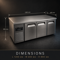 Table de travail réfrigérée en acier inoxydable à double porte, dégivrage automatique, éclairage LED, contrôle numérique de la température