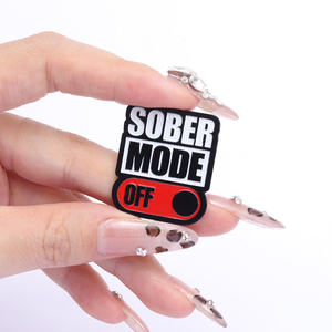 Sober Chế Độ Off Xác Minh Idiot Men Pins Hài Hước Satirical Trâm Cài Ve Áo Ba Lô Huy Hiệu Vui Báo Giá Đồ Trang Sức Quà Tặng Cho Bạn Bè - Product Image 1