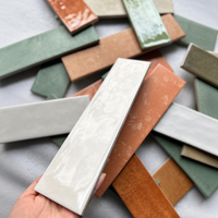 Carreaux rectangulaires brillants 75x300mm (3x12 pouces) en céramique décorative pour murs d'hôtels, villas et restaurants – Idéal pour les projets intérieurs