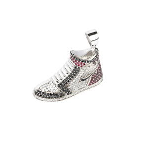 Pendentif Sneaker inspiré des Jordans glacés, entièrement serti de zircone cubique, design culturel de luxe Hip Hop Streetwear Basketball - Product Image 6