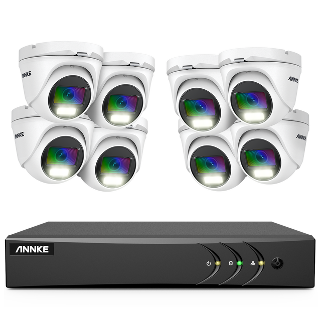 ANNKE 1080P HD TVI Turret Security Camera ColorPro Full Time Night Vision Dvr Kit Security Camera System