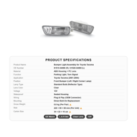 Feux de signalisation avant de haute qualité OEM 81510-04080 81520-04080 pour Toyota Tacoma 2001-2004 Pickup