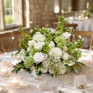 Arreglos Florales de Hortensias Rosas y Verdes de Tacto Real para Bodas, Centros de Mesa, Decoración Artificial para Baby Shower y Pasillos de Fiesta - Product Image 1