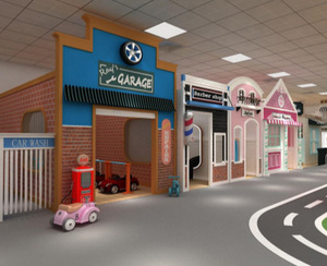 Casa de simulación de madera personalizada, patio de recreo interior, juego de rol para jardín de infantes y preescolar con Hospital, barbería - Product Image 5