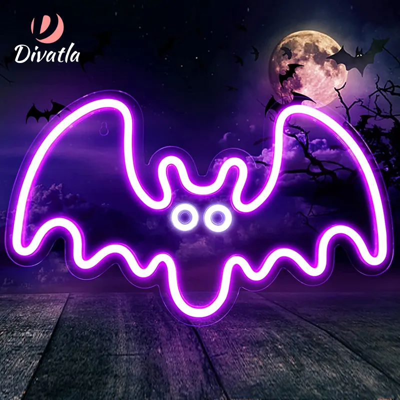 DIVATLA Unique Styles Kunden spezifische Halloween Holiday Party Atmosphäre Innendekoration Acryl LED Licht Leucht reklame