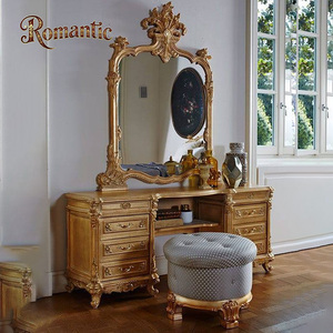 Venta de Fábrica, Juego de Muebles de Dormitorio de Lujo de Estilo Clásico Francés, Cama Doble de Madera de Abedul Maciza de Lujo, Estructura de Cama Ajustable - Product Image 5