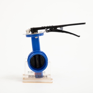 วาล์วผีเสื้อแบบมีร่องเหล็กหล่อ DN65 แบบใช้มือสำหรับสื่อของเหลว - Product Image 5