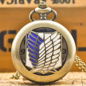 Reloj de Bolsillo de Gran Tamaño con Diseño de Alas Libres, Tema de <span class=keywords><strong>Anime</strong></span>, Caja de Aleación de Zinc, Estilo Antiguo de Cuarzo - Product Image 4