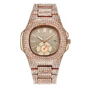 Top Brand Square Waterproof Quartz Bling Hip Hop Iced Out <strong>Watches</strong> Full Diamond Golden <strong>Watch</strong> Men Montre <strong>Diamant</strong> - Product Image 3