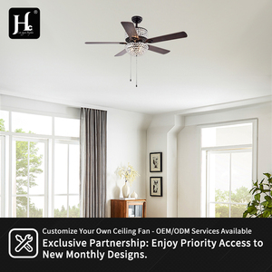 Custom Design Crystal Light <b>Ceiling</b> <b>Fan</b> <b>with</b> Zipper <b>Control</b>, Modern Decorative Lighting <b>Fan</b> <b>with</b> Light - Product Image 5