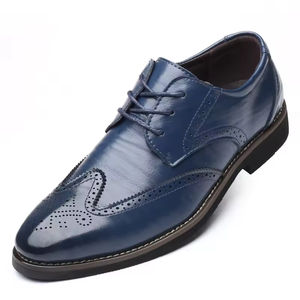 Zapatos Oxford de Cuero Genuino de Alta Gama, Estilo Británico, Formales para Negocios, con Cordones, Punta en Pico, Hechos a Mano, Antideslizantes con Suela de Goma - Product Image 2