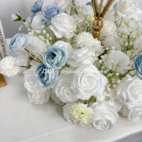 Fleurs artificielles en gros DKB, décoration de haute qualité, mariage, centre de table de 60 cm, fleurs blanches et bleues, décoration de boule