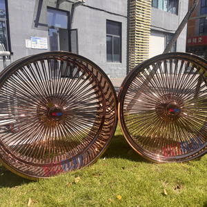 Ruedas de Alambre de 26 Pulgadas, Color Oro Rosa, para Lowrider - Product Image 1