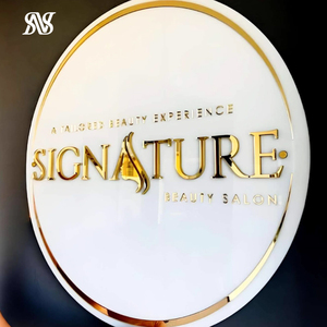 Biển hiệu cửa hàng tròn, thiết kế biển hiệu logo bằng acrylic gương tùy chỉnh, biển hiệu tròn gương LED cho cửa hàng - Product Image 3