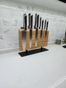 Nhà Sản Xuất Tùy Chỉnh Nhà Gỗ Hai Mặt Từ Knife Chủ Dao Nhà Bếp Lưu Trữ Giá Nam Châm Công Cụ Phần Còn lại - Product Image 5
