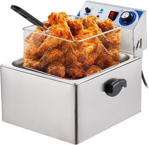 6L Stainless Steel Deep Fryer Removable Basket 2500W Adjustable <b>Thermostat</b> <b>Control</b> Timer for Household Use Electric Fryer - Product Image 1