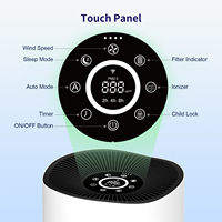 Purificateur d'Air pour Grande Pièce Domestique Personnel pour Fumeurs 99.97% Purificateur d'Air Animaux Filtre HEPA Intelligent Maison Appareils de Purification d'Air