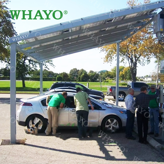 Durable Aluminum Frame Solar Energy Carport Shed With Waterproof PV Panels and Battery Storage for Car Parking
