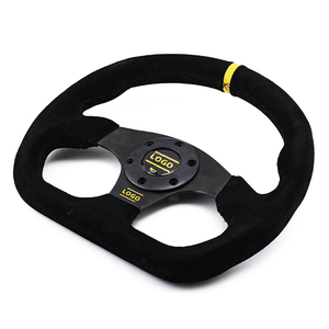 <span class=keywords><strong>Volante</strong></span> de cuero de gamuza para automóvil Universal, <span class=keywords><strong>volante</strong></span> <span class=keywords><strong>deportivo</strong></span> de carreras de tipo plano, <span class=keywords><strong>volante</strong></span> de juego de 330mm - Product Image 2