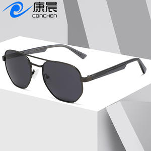 Gafas de sol de aviador transfronterizas para hombre, montura metálica, patillas de acetato, protección UV400, polarizadas, para conducir, tipo 3, lentes TAC - Product Image 2