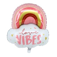 Nouveauté : Ballons Cœur en Aluminium de 18 Pouces pour la Saint-Valentin, Ballons en Forme de Verre à Vin et Nuage Arc-en-ciel, Décoration de Fête de la Saint-Valentin en Stock