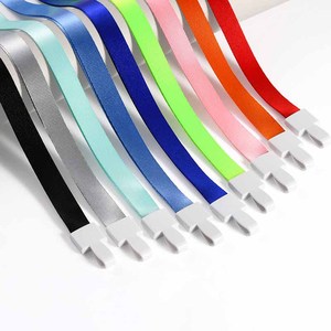 NOVISON PS <b>Lanyard</b> with Logo Customized Plastic Hook Eco-Friend Woven ID Badge Holder - Product Image 1
