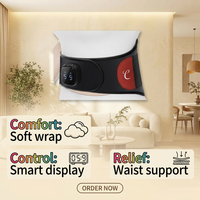 Arrêt automatique 6 réglages de chaleur Alimenté par USB Coussin chauffant pour le dos écologique avec sangle pour la taille Cadeau de soulagement de la fatigue portable