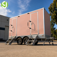 Toilettes portables Goeasy PInk, toilettes mobiles personnalisées pour l'extérieur, remorque avec salle de bain et toilettes