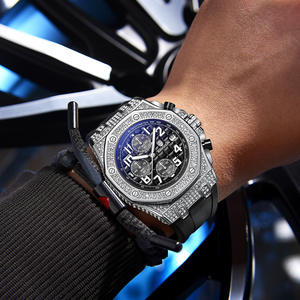 นาฬิกาข้อมือผู้ชาย <span class=keywords><strong>KIMSDUN</strong></span> รุ่นขายดี ประดับเพชร ฟังก์ชั่นหลากหลาย แสดงวันที่อัตโนมัติ หน้าปัดสามวง จับเวลา กันน้ำ นาฬิกาควอตซ์แฟชั่น ขนาด 43 มม. วัสดุอัลลอย - Product Image 4