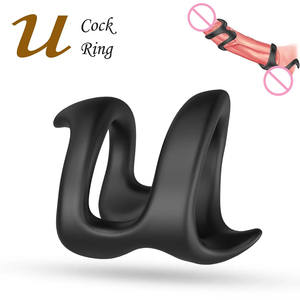 Cincin Ejakulasi Silikon Lembut Bentuk <span class=keywords><strong>U</strong></span> untuk Pria, Mainan Seks - Product Image 1