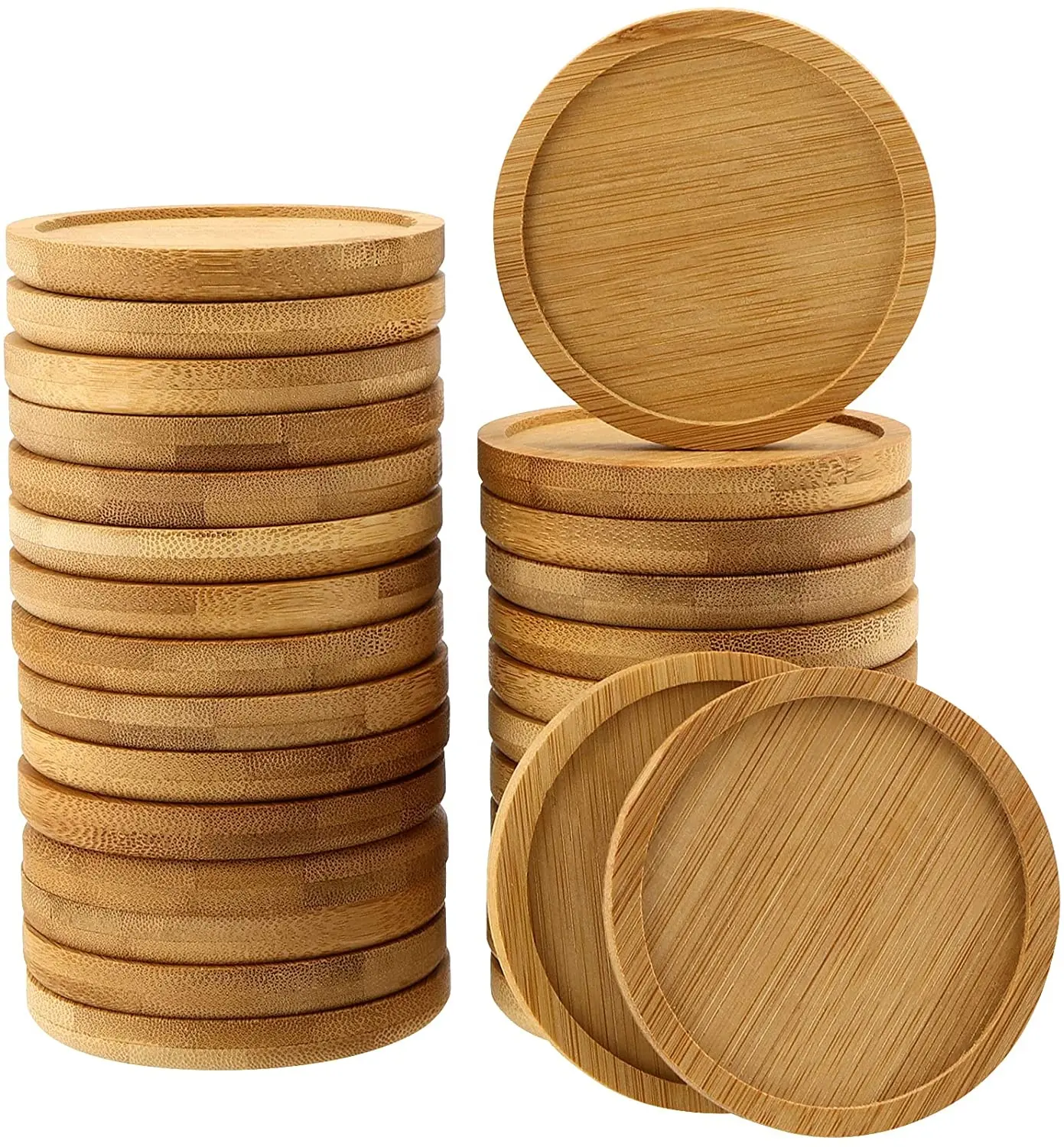 Molde de forma redonda para decoração, de alta qualidade, vazio, natural, madeira de bambu