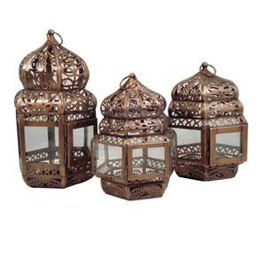 Antique <b>Gold</b> Moroccan Hanging <b>Lantern</b> for Home Decor - Product Image 5