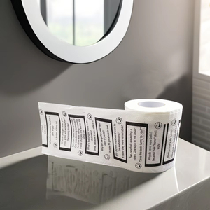 LR 200 pièces de <span class=keywords><strong>papier</strong></span> <span class=keywords><strong>toilette</strong></span> jetable standard à rouleau avec impression de blagues amusantes, thème original pour la décoration de salle de bain, fournitures de fête, meilleur choix - Product Image 1
