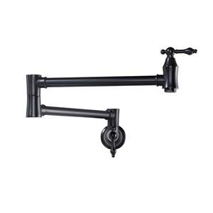 Robinet de cuisine mural DB Potfiller, rotation à 360 degrés, acier inoxydable noir, design moderne - Product Image 6