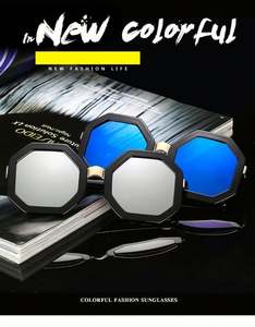 Lunettes de soleil polygonales surdimensionnées UV400 pour femmes et hommes, avec logo personnalisé, tendance et très vendues, 2021 - Product Image 2