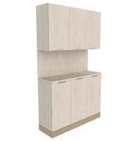 Armoire murale de rangement pour salon en bois brun avec évier, vitrine de bar pour salon de coiffure, armoire murale de rangement pour équipement de barbier